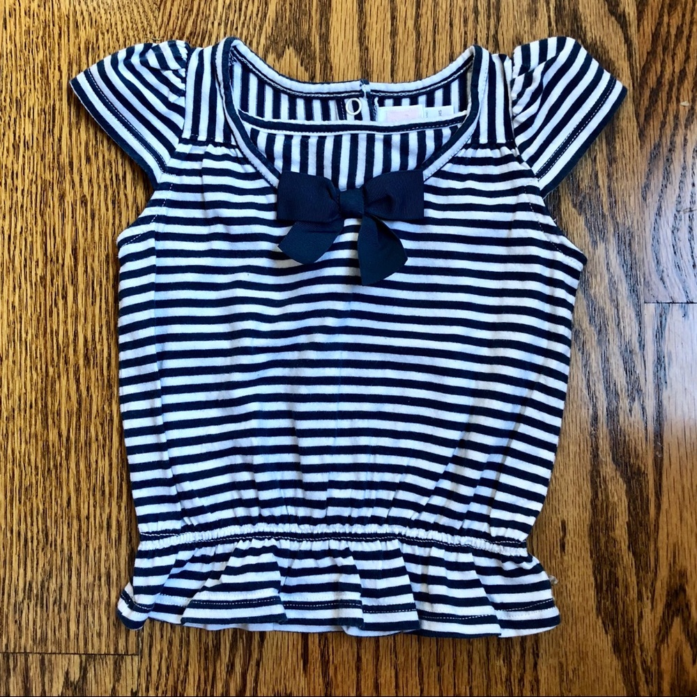 Janie and Jack blue and white striped sailor shirt